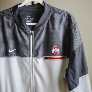 Nike OSU Ohio State Buckeyes Dri-Fit Windbreaker Zip Up XXL